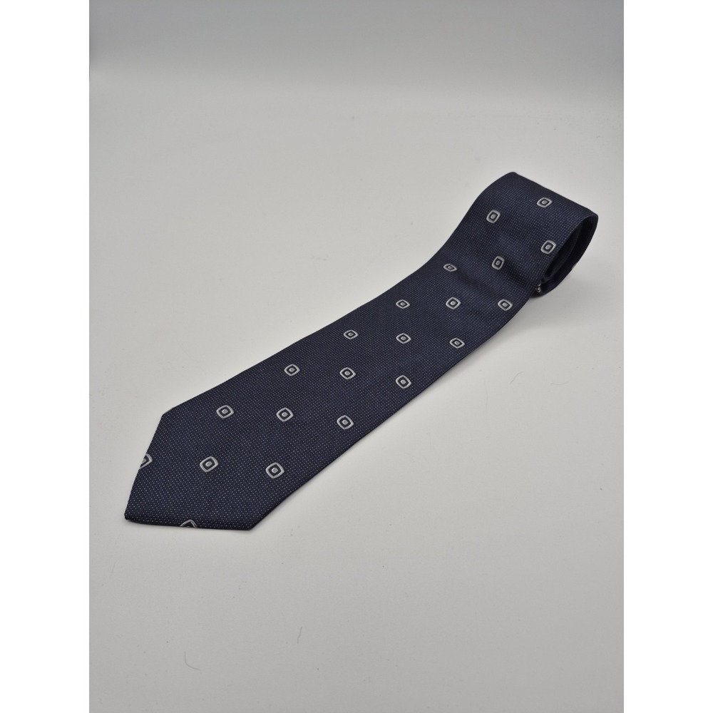 Brooks Brothers Makers Mens Pure Silk Tie Necktie Made USA Blue Squares‎